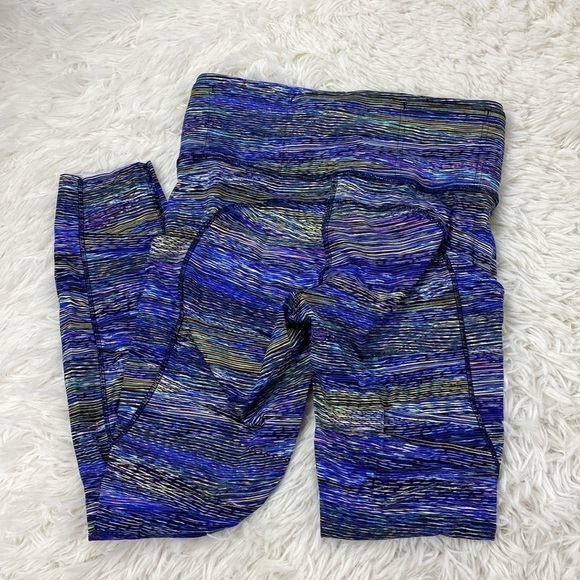 Lululemon Fast and Free Tight 25" *Non-Reflective Nulux Interconnect Blue Multi - Picture 8 of 9